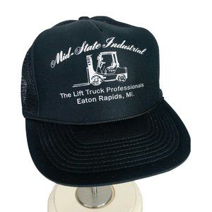 Mid State Industrial Fork Lift Hat Lift Truck Professionals Black Mesh‎ Snapback